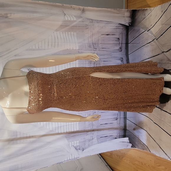 Hello Molly Dresses & Skirts - DEAR EMILIA MANY DIFFERENT NAMES MAXI DRESS GOLD